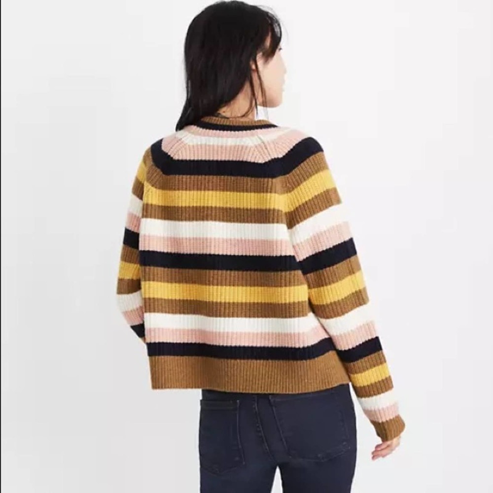 Madewell Striped Tilden Pullover Sweater Medium - Picture 2 of 13